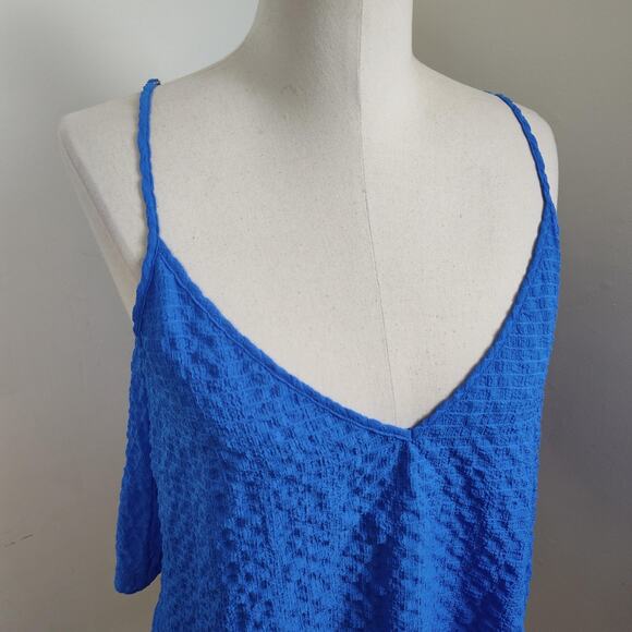 Lilly Pulitzer Tank Top Womens Large Blue Textured Adjustable Straps V Neck - Picture 3 of 12